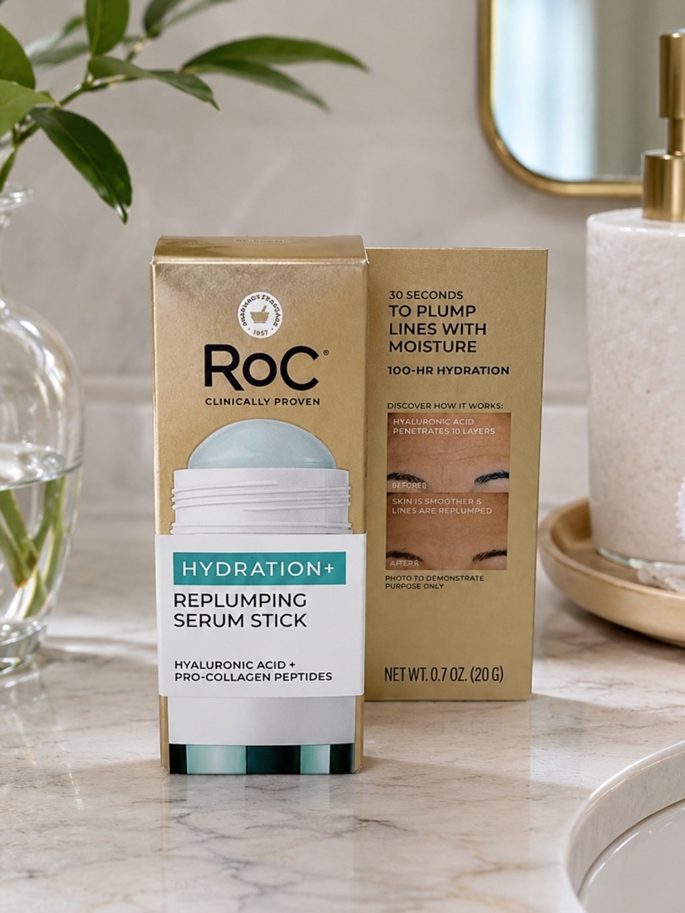 NIB RoC Hydration+ Replumping Serum Stick Hyaluronic Acid 100HR Moisture